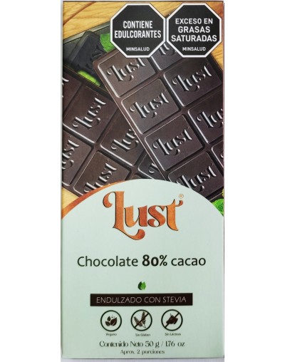 Chocolate 80% Cacao con STEVIA