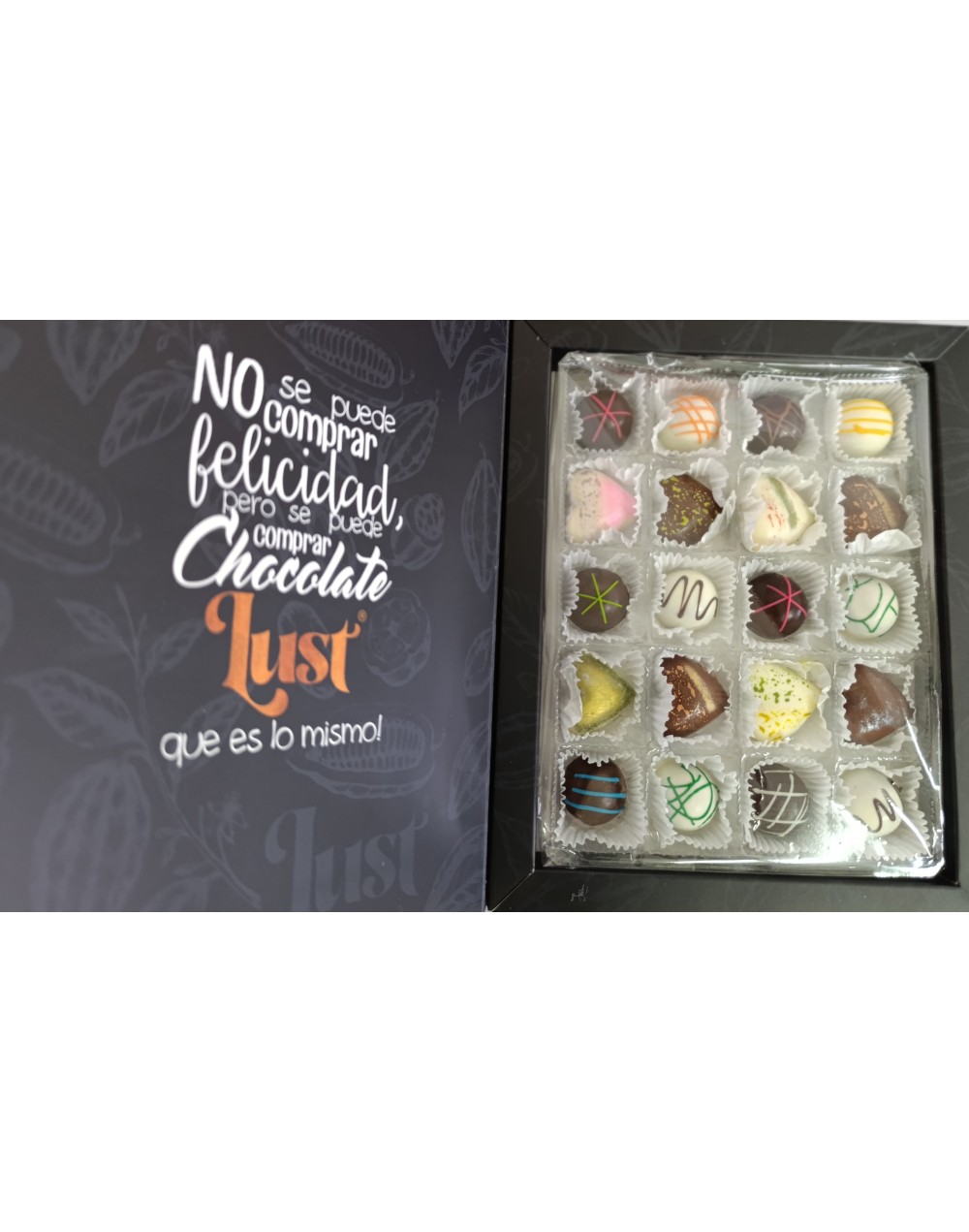 Trufas en caja tipo libro 
