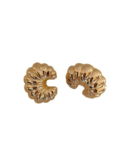 Aretes Oruga Dorados en Rodio