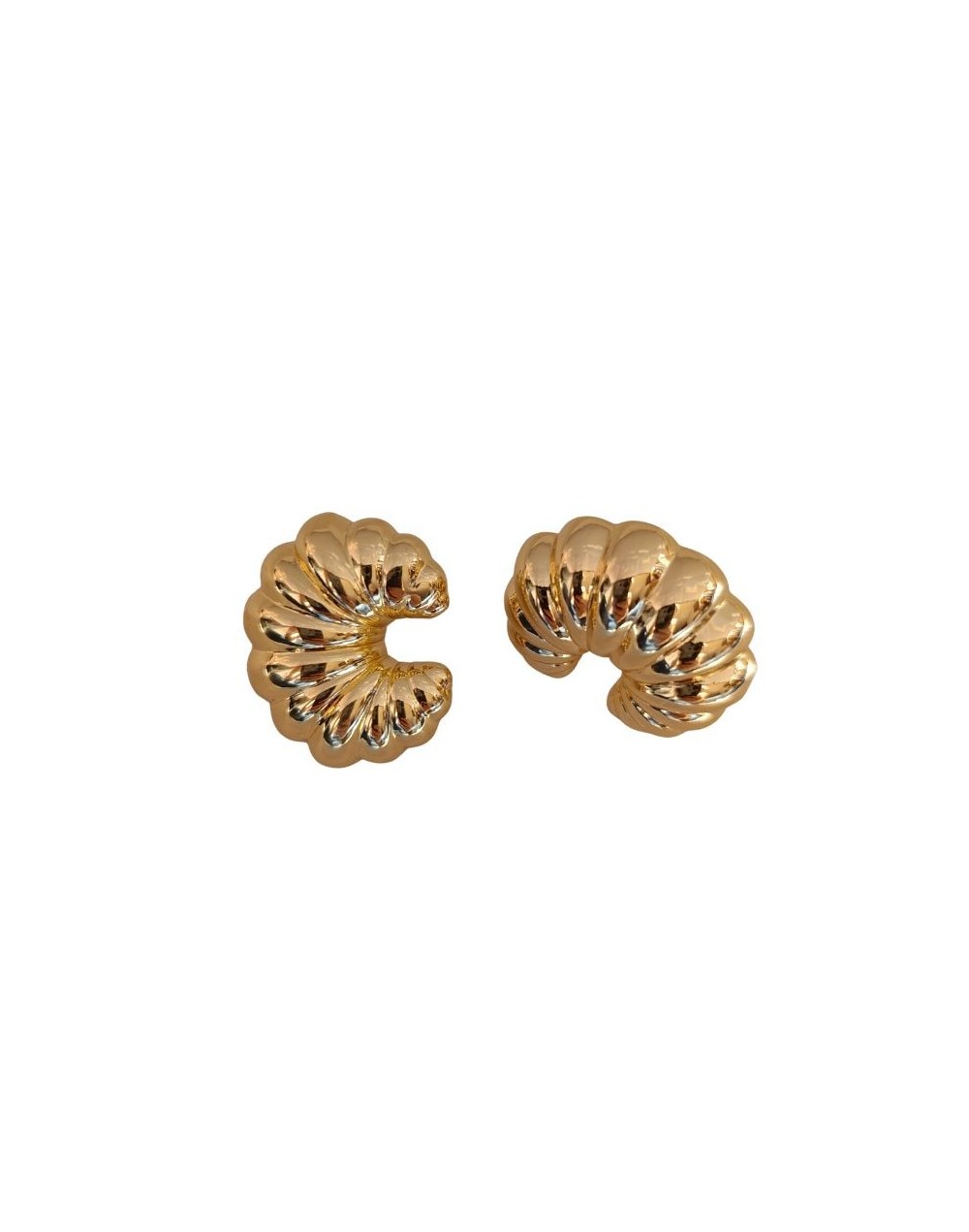 Aretes Oruga Dorados en Rodio