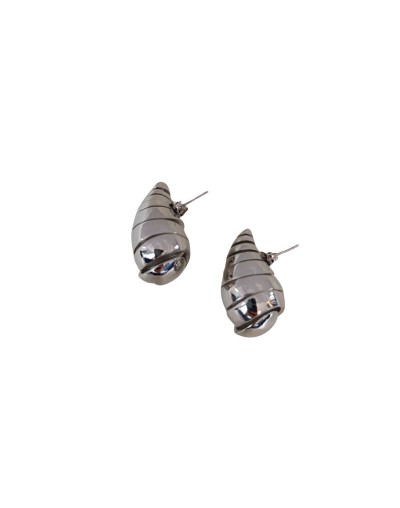 Aretes Crisalida Plateados en Rodio