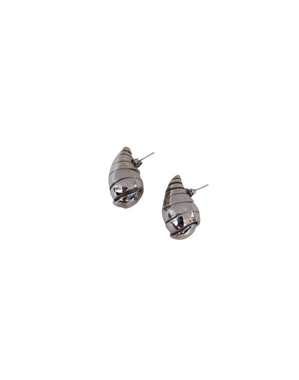 Aretes Crisalida Plateados en Rodio