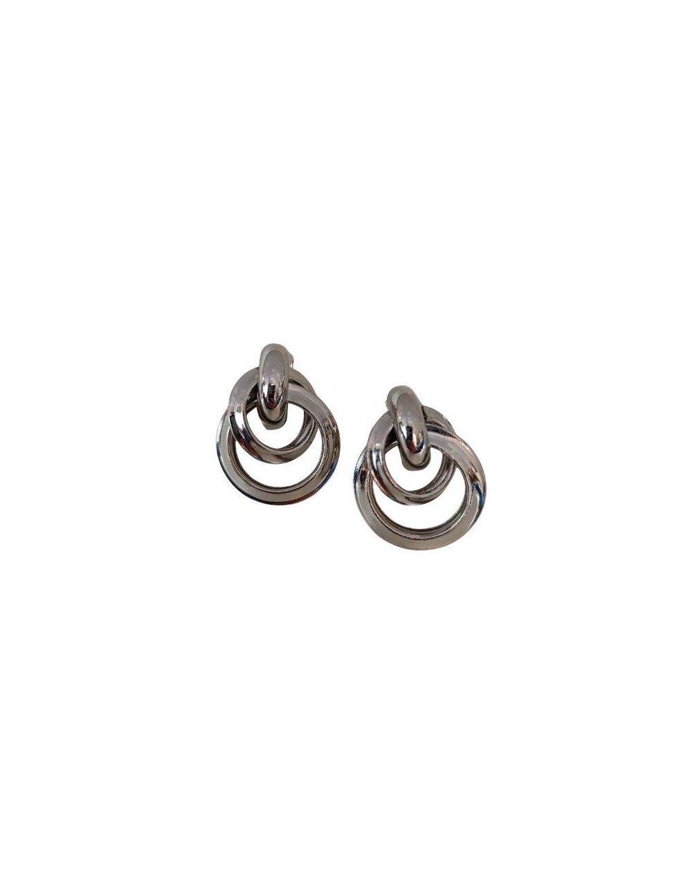 Aretes Nudo de Amor Plateados en Rodio