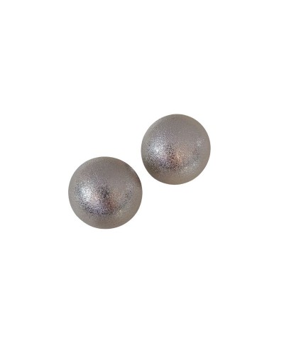 Aretes Luna Llena Plateados en Rodio