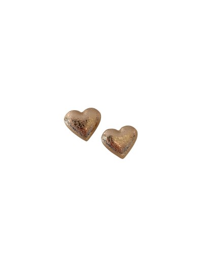 Aretes Corazón Dorado en Rodio