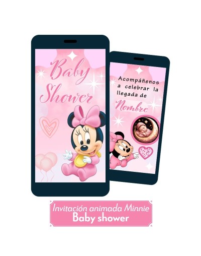 Invitación animada para baby shower (Minnie)