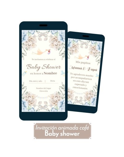 Invitación animada para baby shower (café)