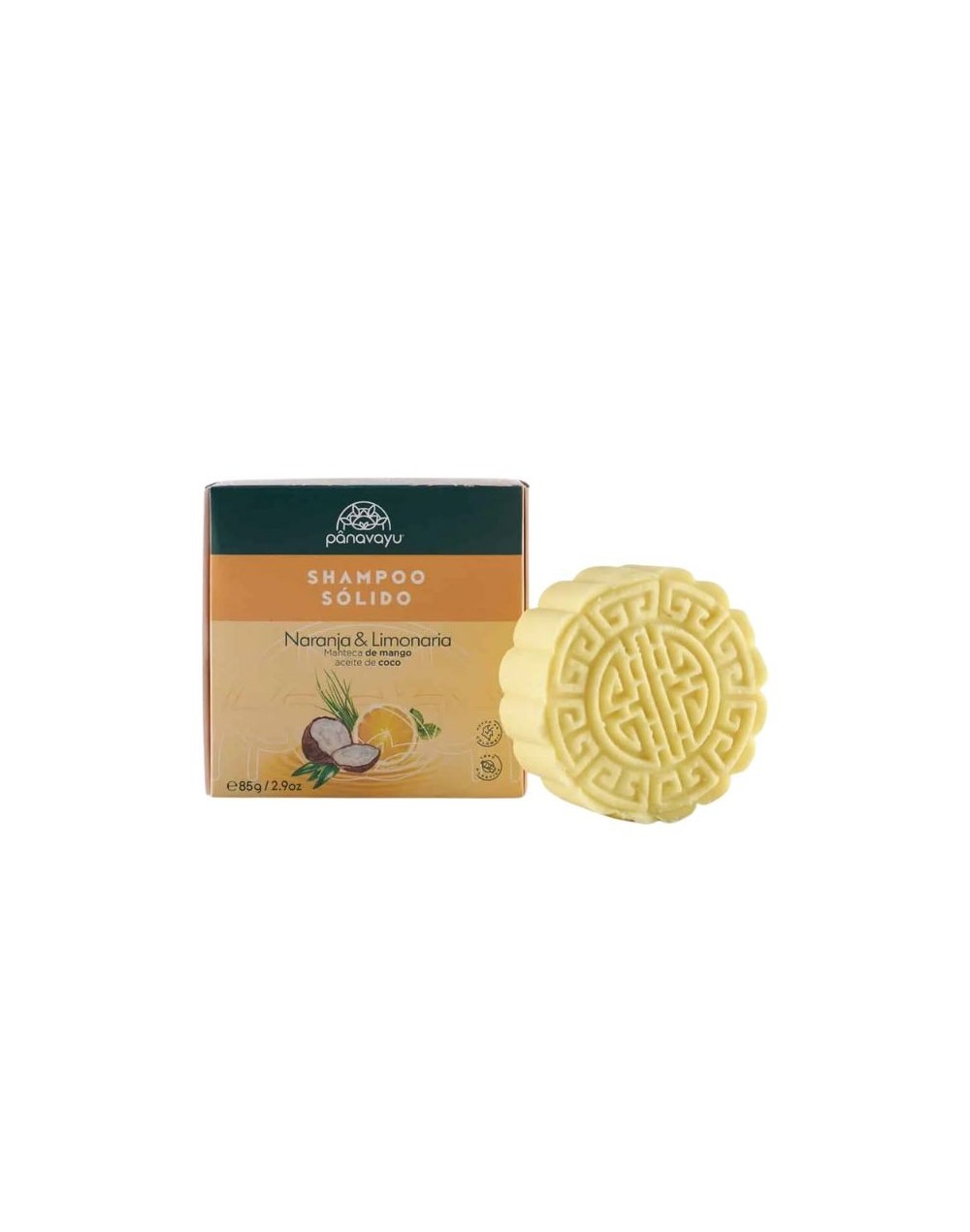 Shampoo Sólido Cabello Seco o Rizado Naranja y Limonaria - Panavayú