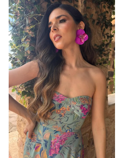 Aretes Orquídea Fucsia M