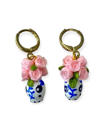 Aretes MI DOLÇA - Mini jarrones flores eternas