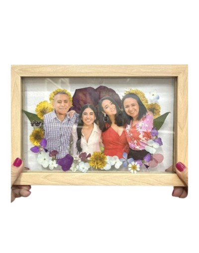 Cuadro floral personalizado con fotografía