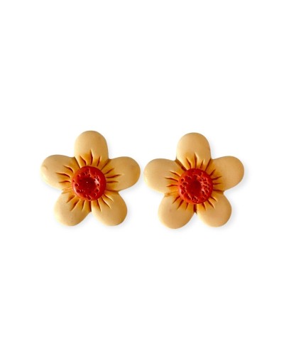 Aretes MI DOLÇA - Topos flor naranja