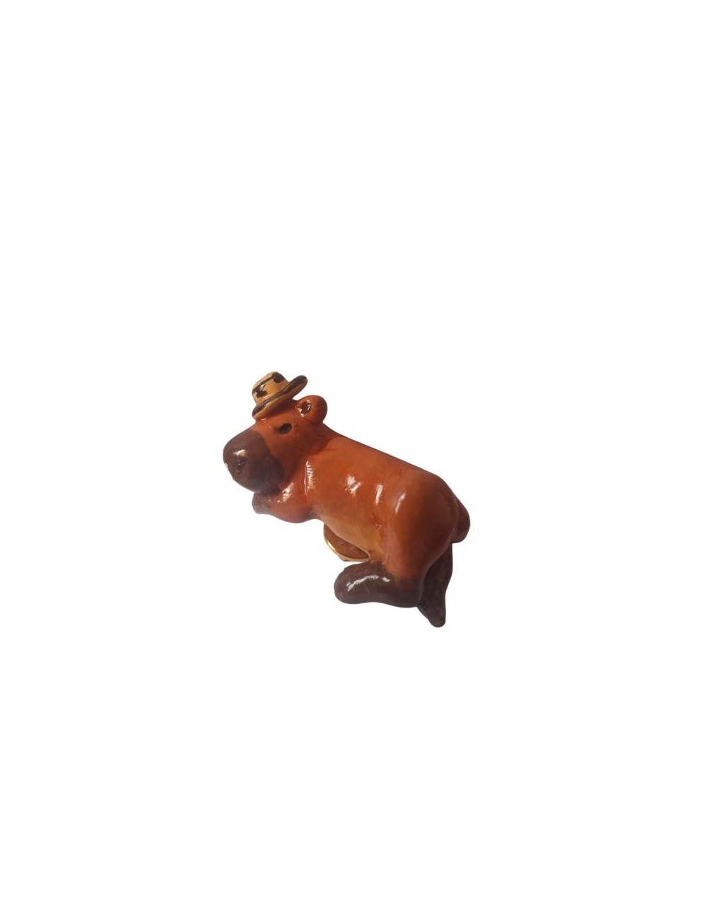 Prendedor Individual: Capibara con Sombrero Volteado