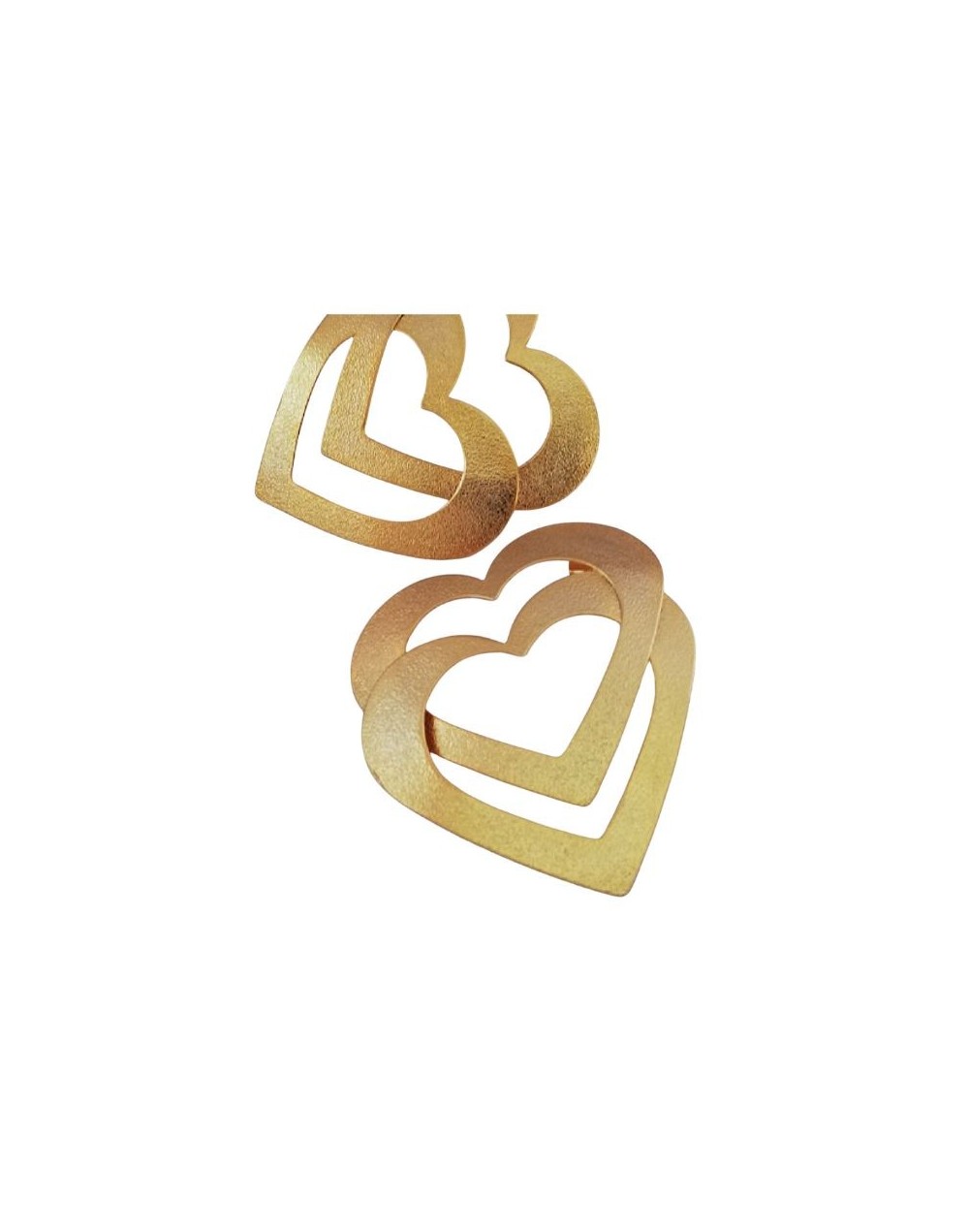 Aretes Corazón Doble Dorados