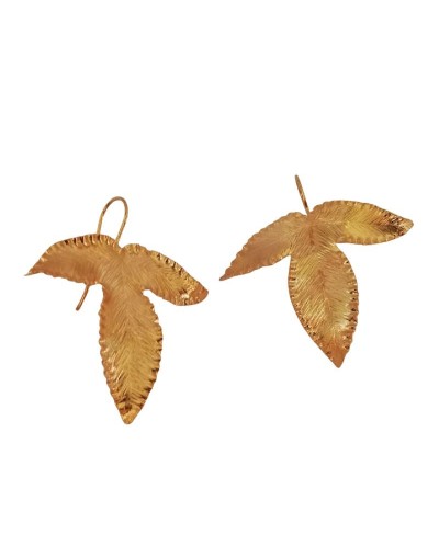 Aretes Hoja Cannabis Dorados