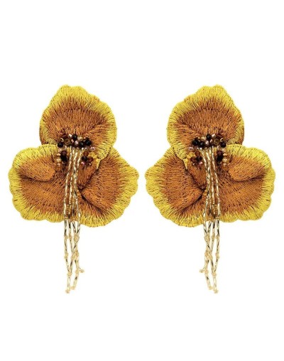Aretes Cattleya Amarillo