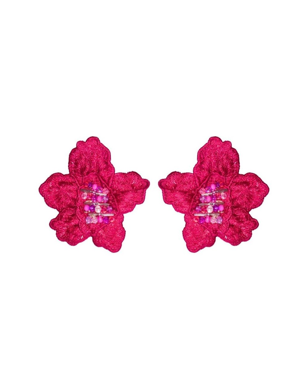 Aretes Mini Jardín Fucsia