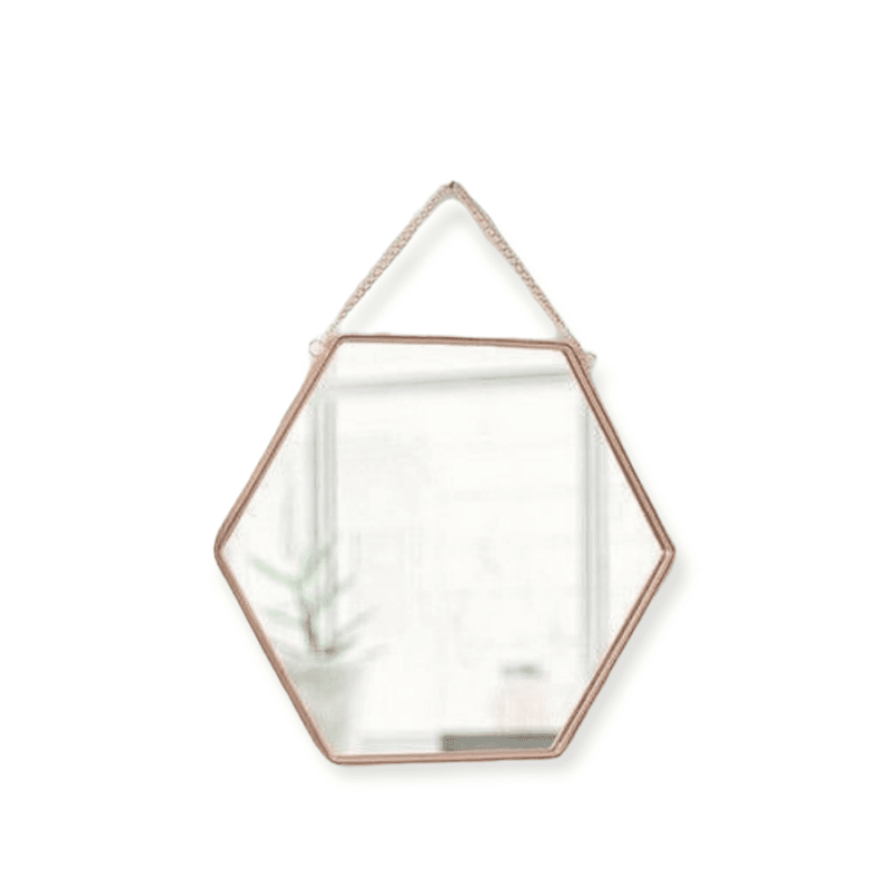 Espejo colgante hexagono
