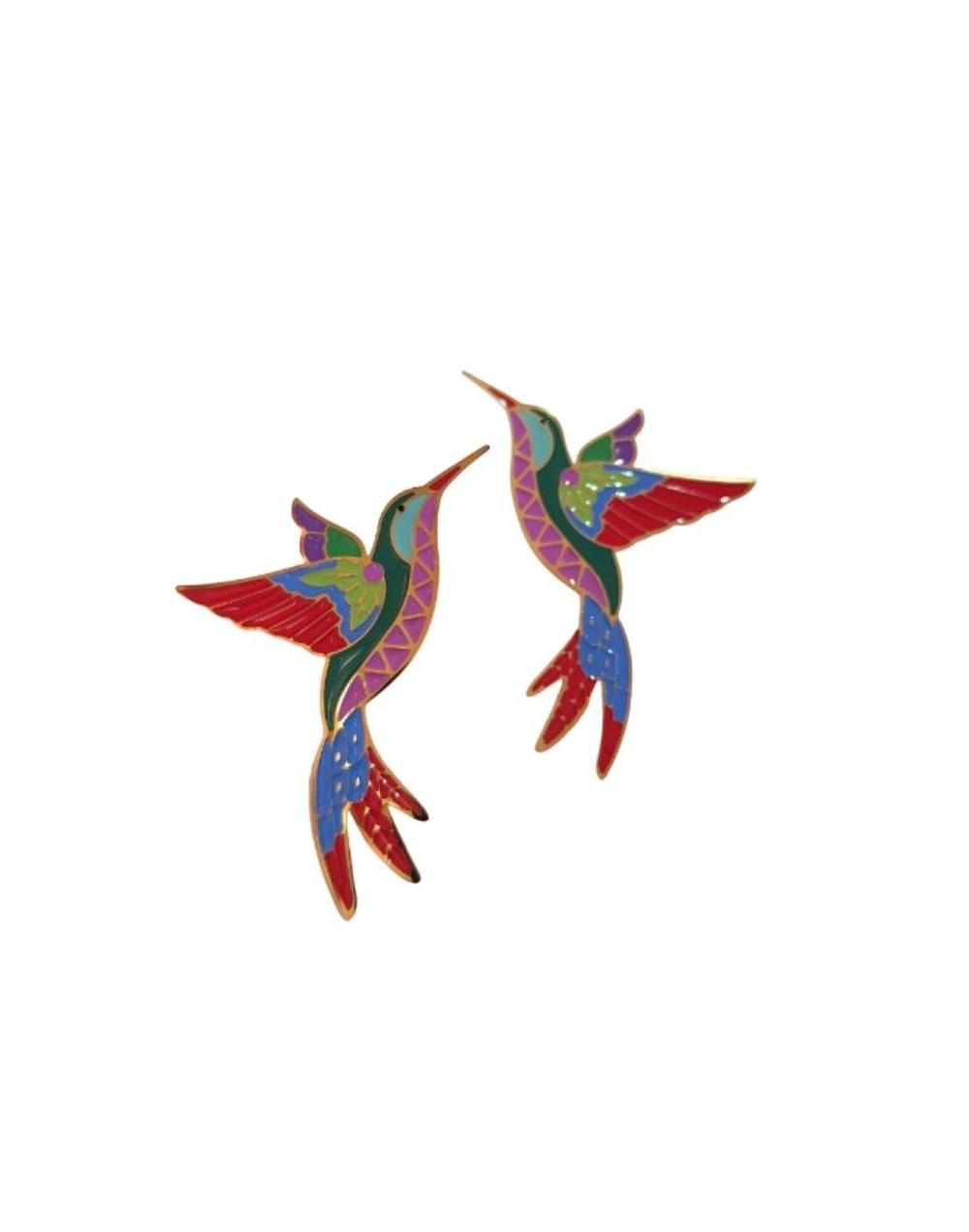 Aretes colibrí rojo