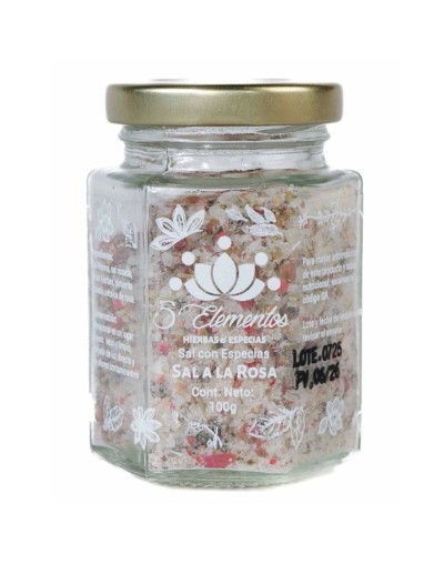 Sal a la rosa / Sal marina gourmet con pimienta rosa y pétalos de rosa