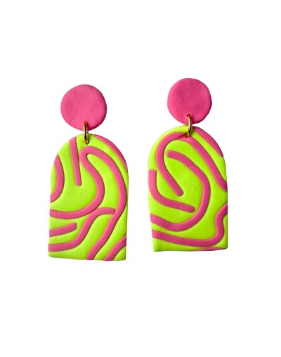 Aretes verdes con Rosa
