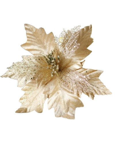 Flor Poinsettia Dorada