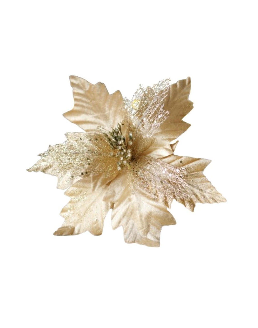 Flor Poinsettia Dorada