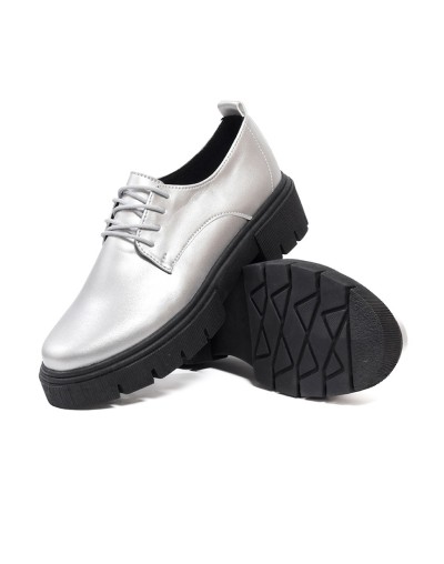 Zapatos Gris Oxford Ballerinas Kimber