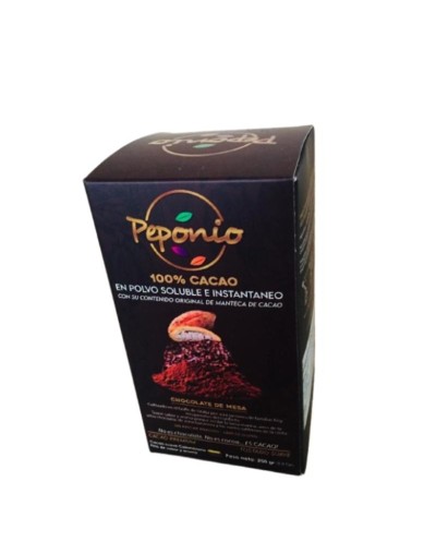 PEPONIO - CACAO PURO EN POLVO SOLUBLE E INSTANTANEO  Caja de Lujo 250 gr