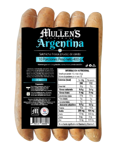 Mullen´s Salchicha Artesanal - Argentina 400gr
