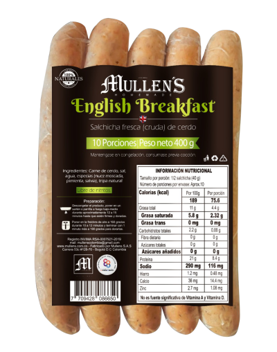 Mullen´s Salchicha Artesanal - English 400gr