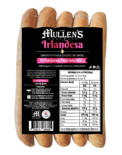 Mullen´s Salchicha Artesanal - Irlandesa 400gr