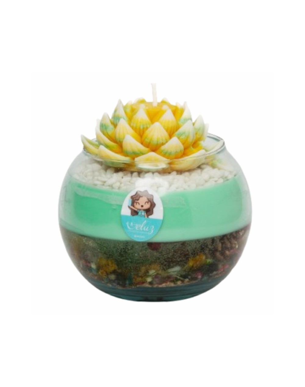 Vela - pecera Flor de Loto