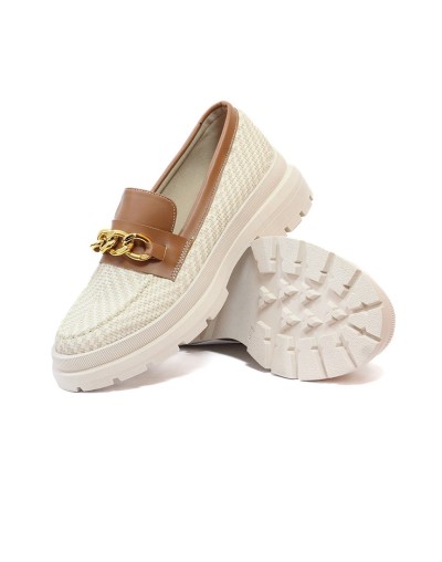 Mocasín Beige Por Miel Ballerinas Alba