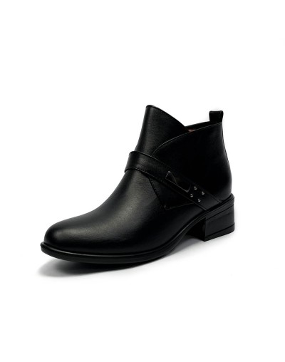 Botín Cuero Para Mujer Negro Ballerinas Ariel