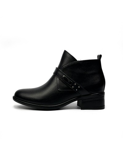 Botín Cuero Para Mujer Negro Ballerinas Ariel