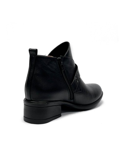 Botín Cuero Para Mujer Negro Ballerinas Ariel
