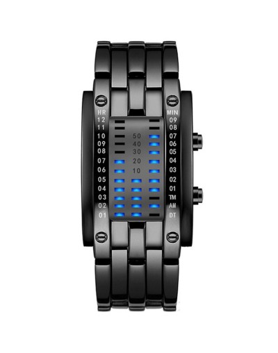 Reloj Electrónico Binario Casual Unisex 17Cm Negro