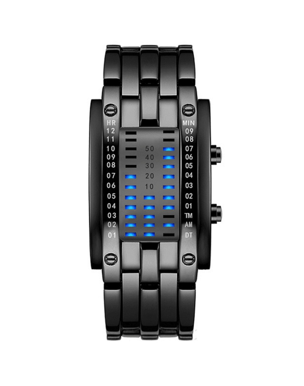 Reloj Electrónico Binario Casual Unisex 17Cm Negro