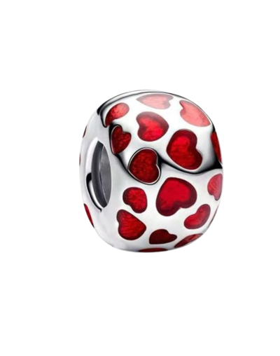 Charm Corazones Rojos con baño de Plata 925 | Compatible con Pandora