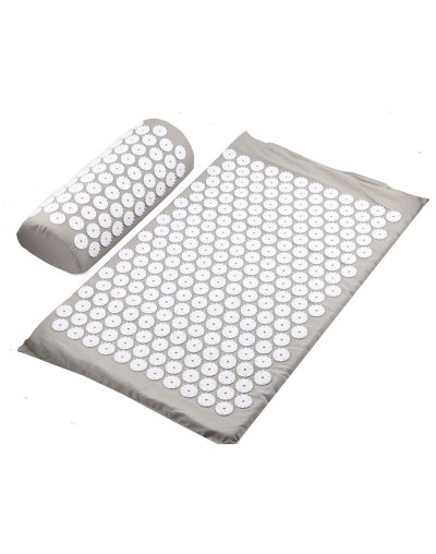Set Esterilla Cojín Puntas Acupuntura Yoga Masajea Color Gris