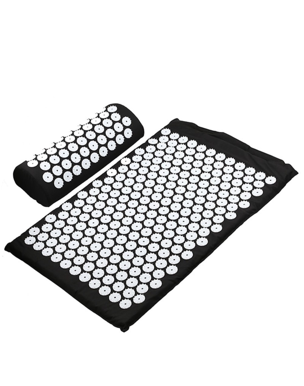 Set Esterilla Cojín Puntas Acupuntura Yoga Masajea Color Negro