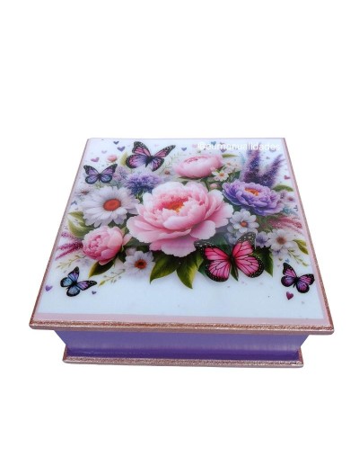 Servilletero jardín rosa 