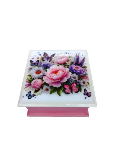 Caja jardín rosa