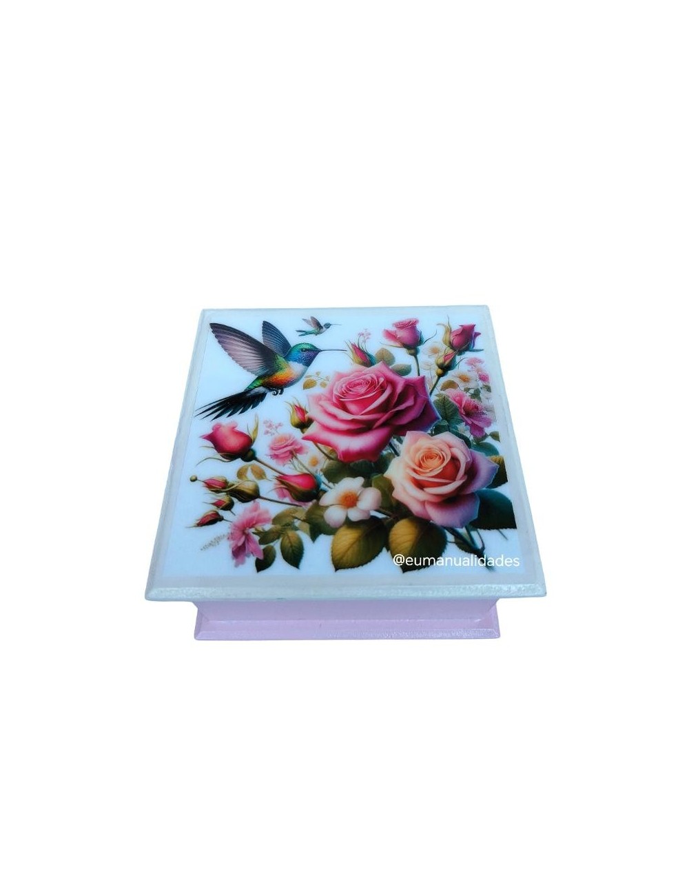 Caja rosa y colibri 