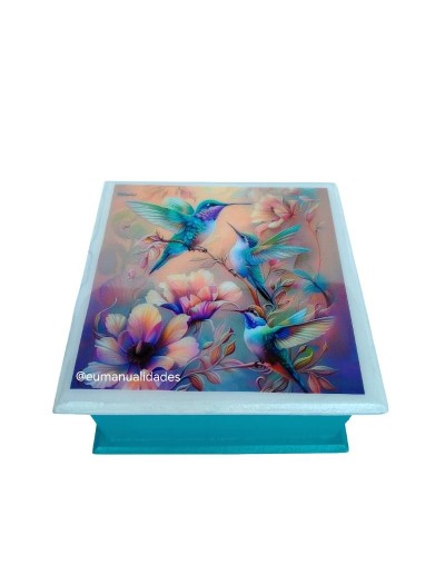Caja colibris aguamarina