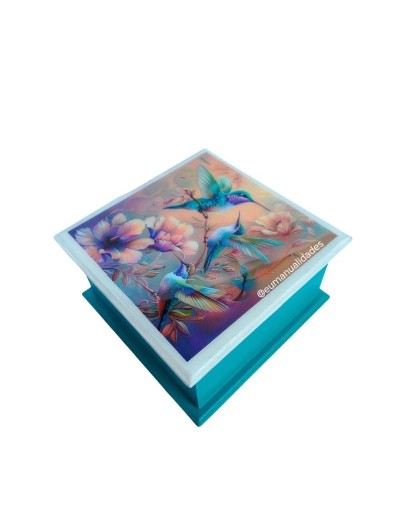 Caja colibris aguamarina