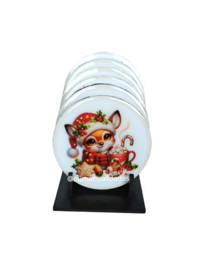 Portavasos venado navideño