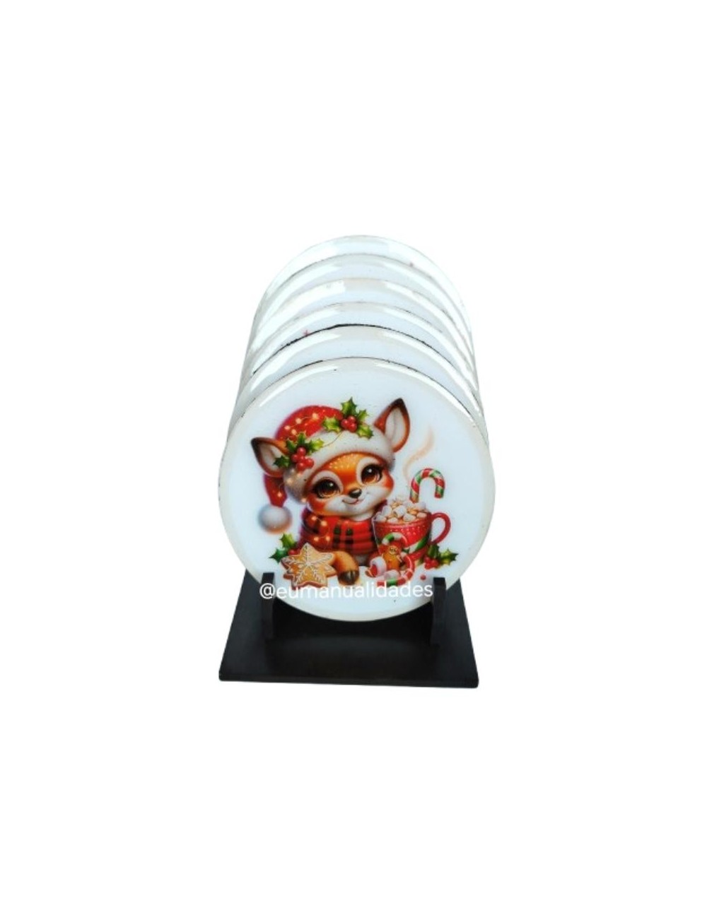 Portavasos venado navideño