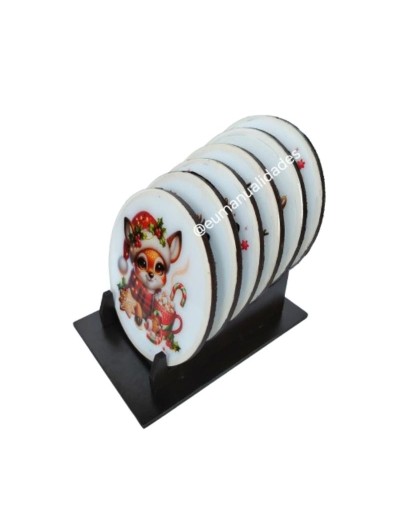 Portavasos venado navideño